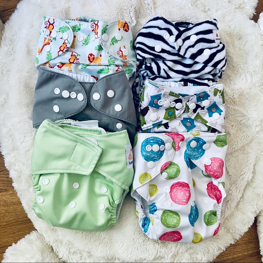 ✨🍼 6x Cloth Diapers Set Bundle